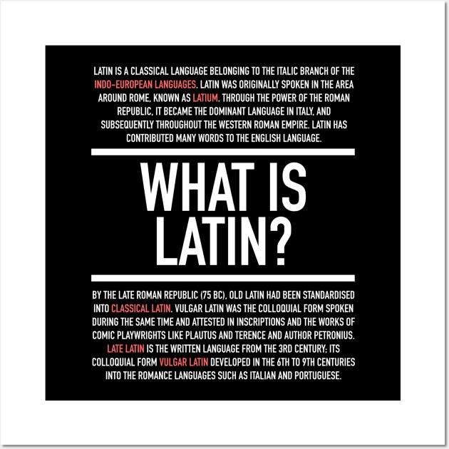 Latin Defined - Latin Teacher Wall Art by Hidden Verb